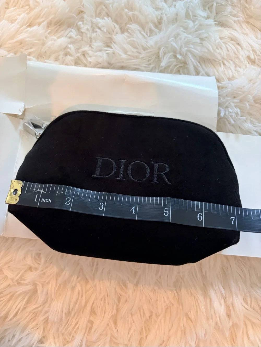 Dior Black Embroidered Cosmetic Pouch